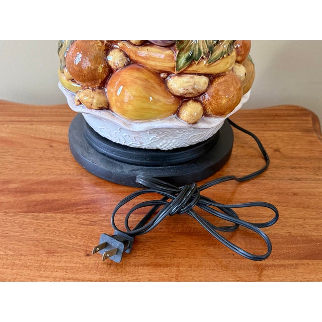 Mid 20th Century Italian Porcelain Fruit Topiary Table Lamp For Sale - Image 11 of 12