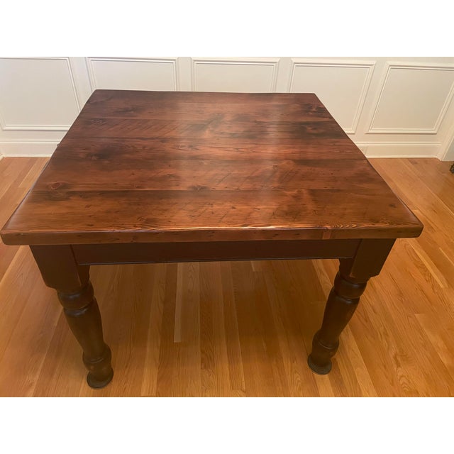 Farm Style Reclaimed Pine Dining Table For Sale - Image 4 of 5