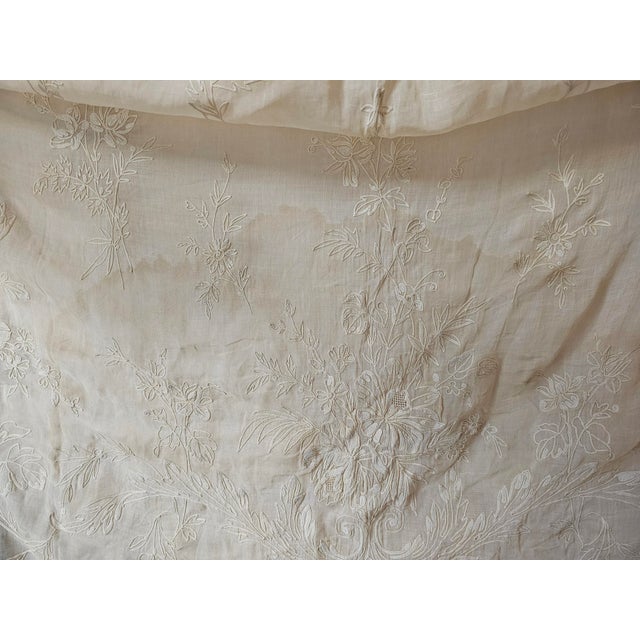 Curtain Panels and Embrasses in Cotton Voile with Cornely Embroidery, 1890s, Set of 4 For Sale - Image 15 of 18
