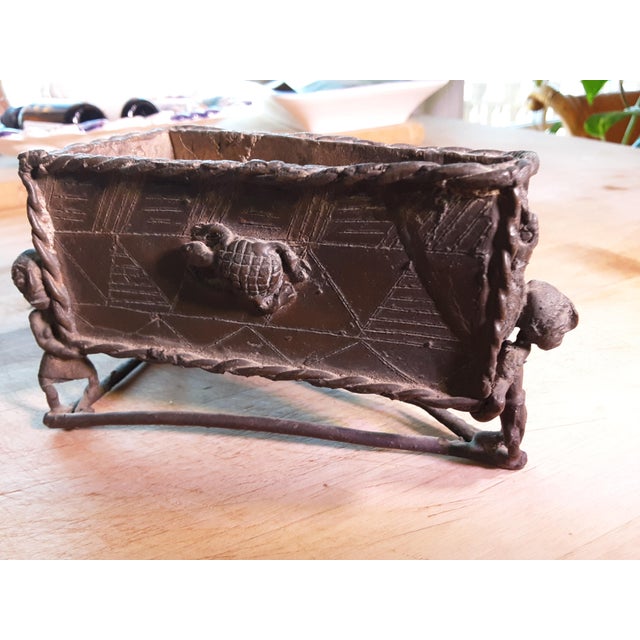 Antique 19th Century African Ashanti Artifact; Burial Gold Vessel Kuduo For Sale - Image 9 of 17