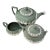 Wedgwood Queens Ware Teapot Sugar Creamer Celadon Pattern - 3 Pcs For Sale