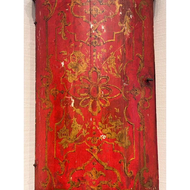 Red Chinoiserie Hanging Corner Cupboard For Sale - Image 4 of 9