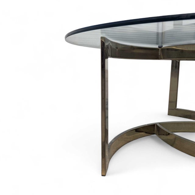 Mid 20th Century Brass and Glass Interlocking Geometric Coffee Table For Sale - Image 15 of 18