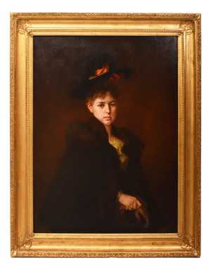 François Reynaud, Female Portrait, 1800s, Oil on Canvas, Framed