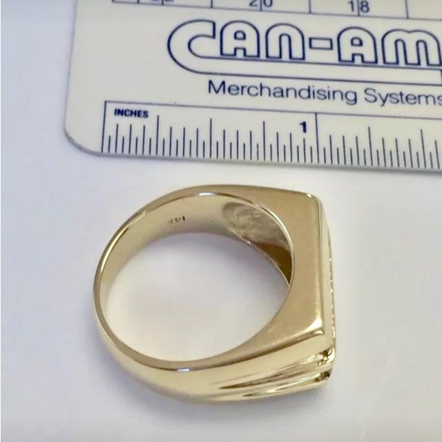 Diamond Ring 14k Yellow Gold 2 TCW Princess Cut Unisex Certified, Size 9.25 For Sale In New York - Image 6 of 11