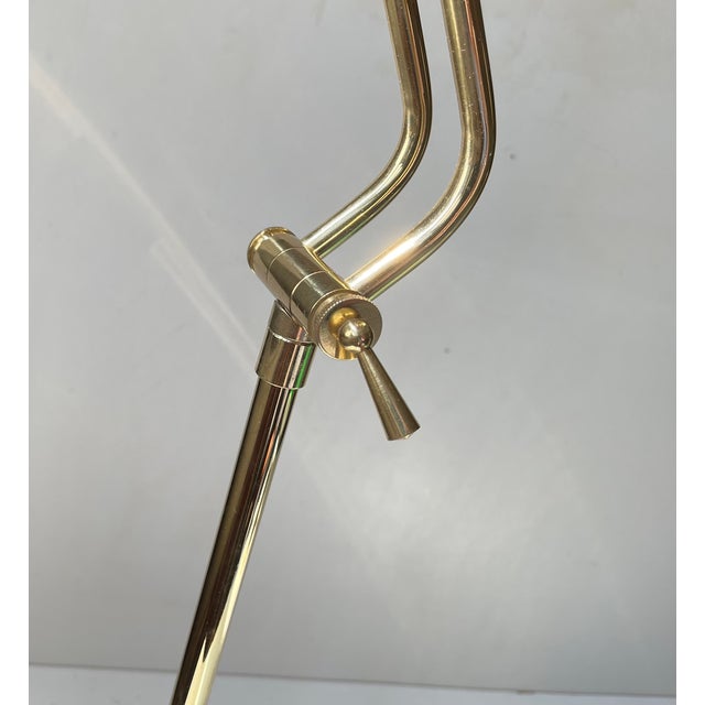 Vintage Scandinavian Bankers Desk Table Lamps in Brass and Green Glass, 1990s, Set of 2 For Sale - Image 3 of 12