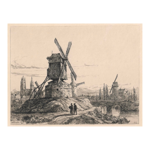 Antique Ernest George Bruges Etching