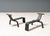 USA, ca. 1940s or 1950s. A fabulous and monumental pair of modernist andirons occasionally attributed to the American...