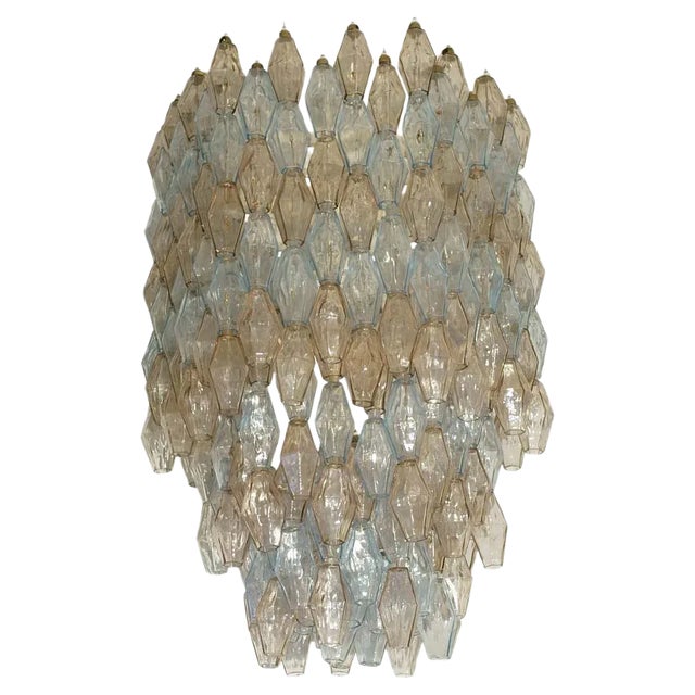 Italian Large Hexagonal Poliedri Ceiling Light by Carlo Scarpa for Venini For Sale