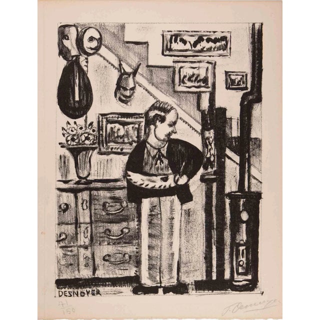 Figure of Man is an Original Lithograph realized by François Desnoyer (1894-1972). The artwork is in good condition on a...