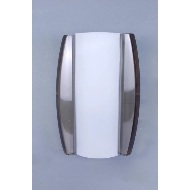 Smoked & Opaline Glass Sconces from Veca, 1970s, Set of 3, in Good conditions. Designed 1970 to 1979 This piece has an...