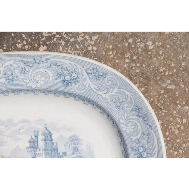 English Antique "Rhine" Staffordshire Transferware Platter For Sale - Image 3 of 13