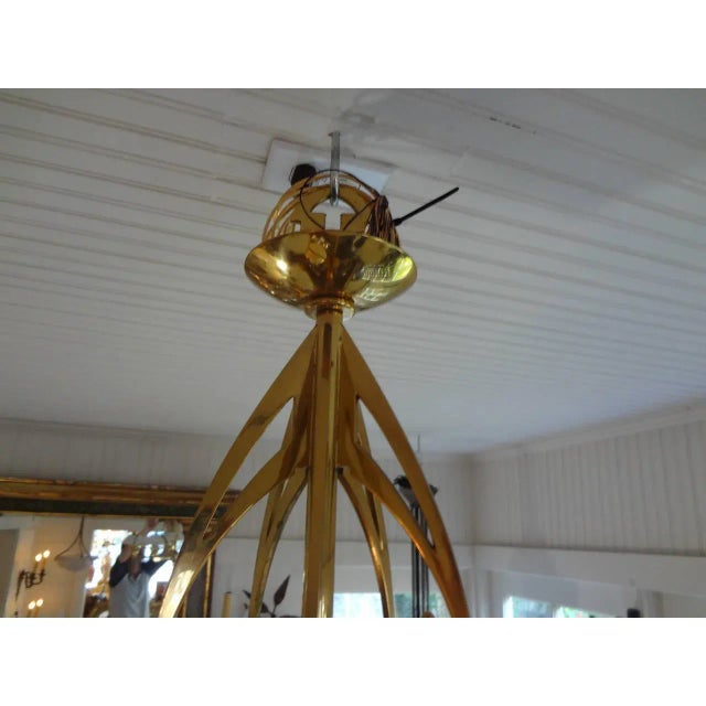 1960s 1960's Italian Mid-Century Modern Stilnovo Style Brass Chandelier For Sale - Image 5 of 9