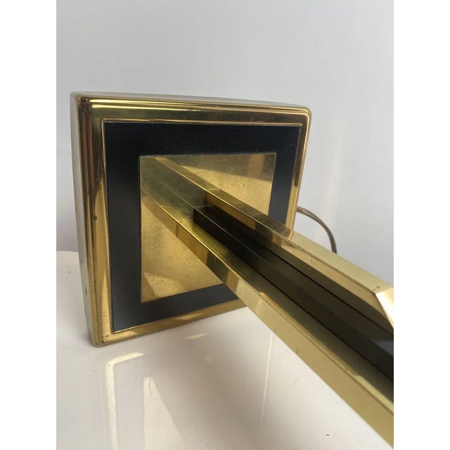 Metal Vintage Gold and Brass Black Table Lamp, 1970s For Sale - Image 7 of 17