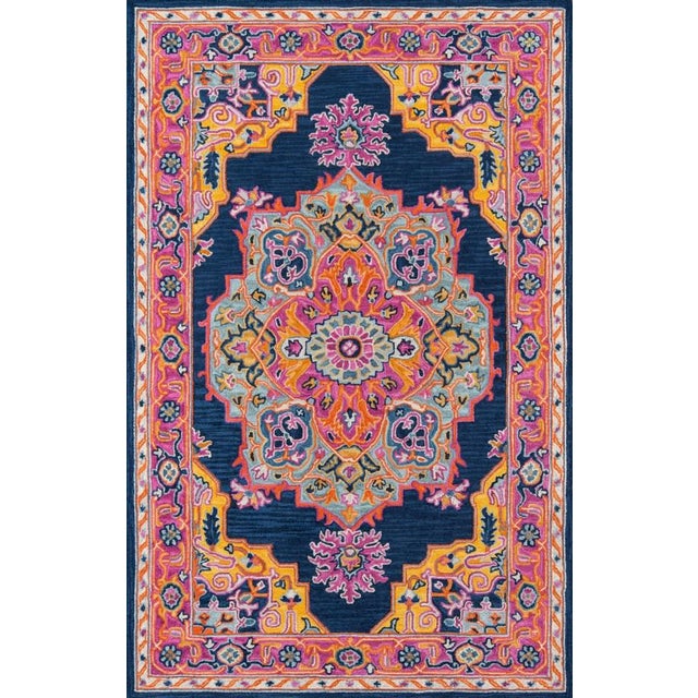 Navy Blue Ibiza Navy Hand Tufted Area Rug 6' X 9' For Sale - Image 8 of 8