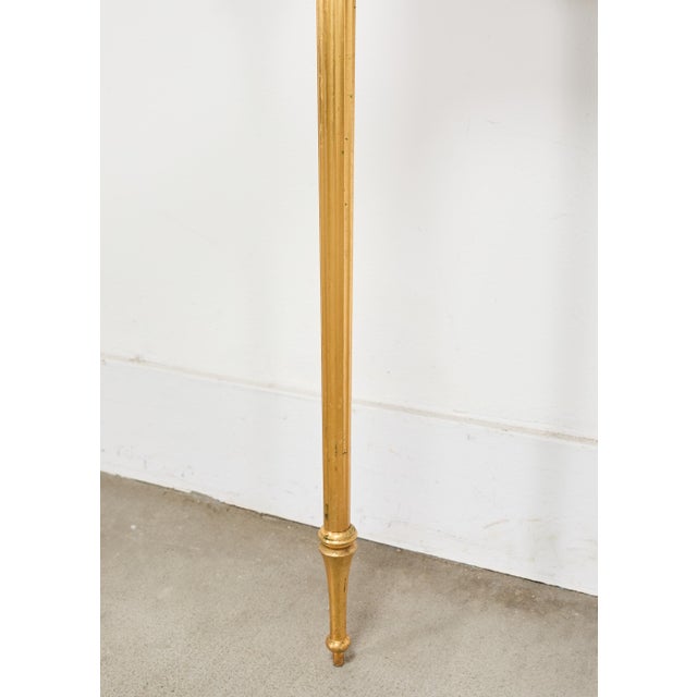 French Napoleon Empire Style Marble Bronzed Wall Console Table For Sale - Image 13 of 16