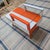l'Orange Et Blanc Color Blocked Scheme 1953 MCM End Table For Sale - Image 10 of 15