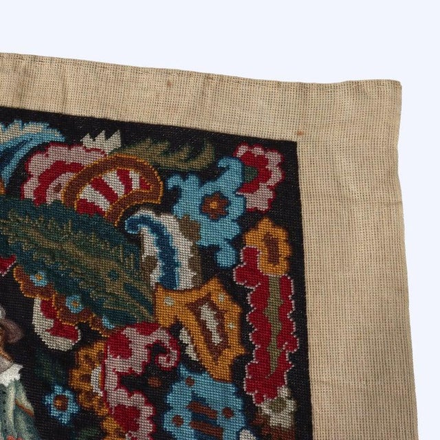 19th Century Antique Louis XIII Pictorial Needlepoint Tapestry 19thC For Sale - Image 5 of 7