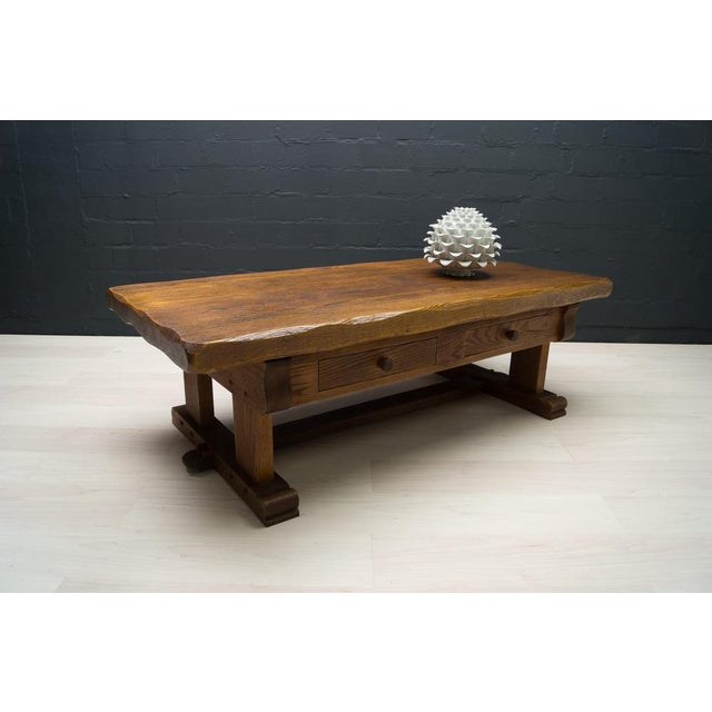 Brown French Rustic Coffee Table in Oak, 1960s For Sale - Image 8 of 18