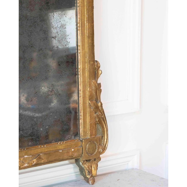 Wood French Louis XVI Giltwood Mirror with Urn & Garland Pediment, 18th c. For Sale - Image 7 of 16