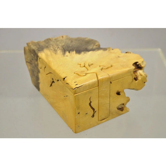 Wood Vintage Richard Rothbard Burlwood Freeform Live Edge Puzzle Box Jewelry Box For Sale - Image 7 of 11