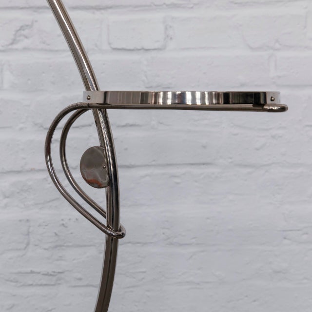 Metal Modernist Streamline Floor Lamp in Chrome and Opal Glass, 1930s For Sale - Image 7 of 10