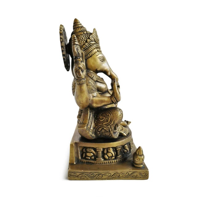 Indian Vintage Brass Ganesha For Sale - Image 3 of 5