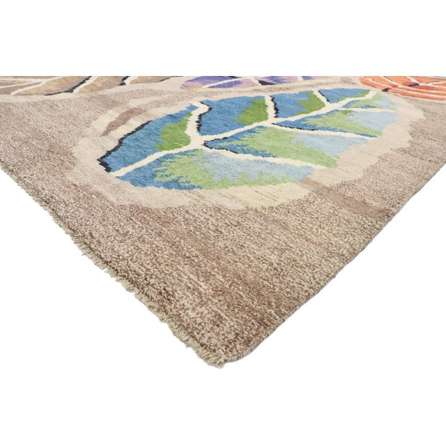 Swedish Inspired Moroccan Style Rug with Biophilic Scandinavian Modern Design 10'04 x 14'04. Reflecting elements of...