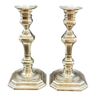 Pair of Vintage William Adams Silverplate Candlesticks, Made in Spain For Sale