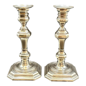 Pair of Vintage William Adams Silverplate Candlesticks, Made in Spain