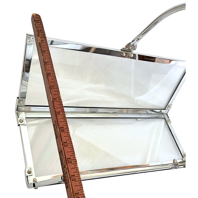 Danny Alessandro Chrome & Glass Fireplace Log Holder / Magazine Rack, Italy, 1970s For Sale - Image 13 of 13