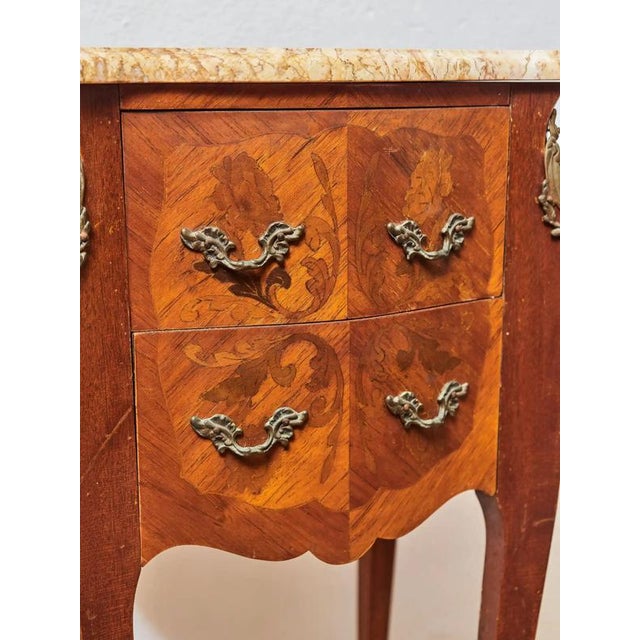 Inlaid Chest of Drawers with Marble Top For Sale - Image 9 of 10
