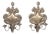 Pair of 19th Century Italian Rococo Style Tin Candle Sconces with Feather Motifs For Sale