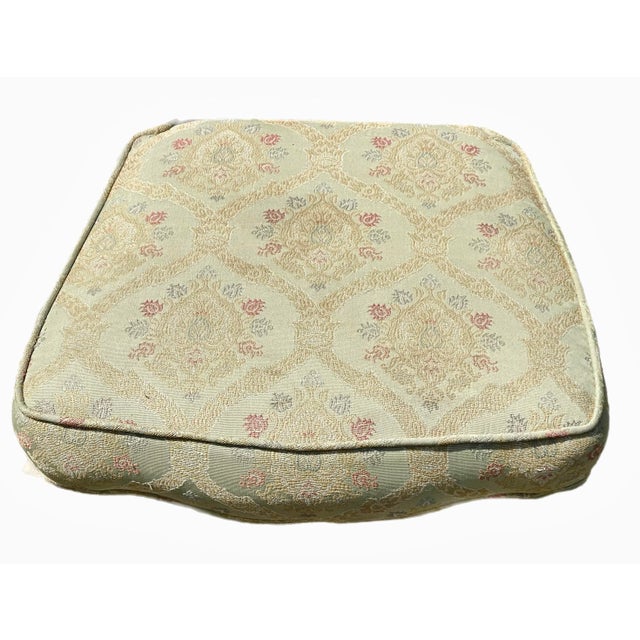 Louis XV Style Cane Back Dining Chairs With Green Brocade Upholstery. Set of 4 For Sale - Image 10 of 12