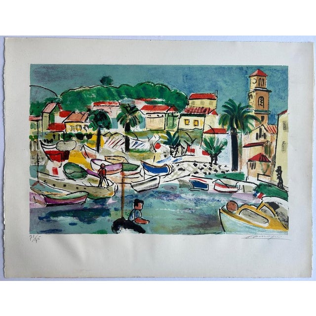 François Desnoyer, Port of Sainte Maxime, Original Lithograph For Sale - Image 8 of 8