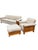 Cream 1950s Vintage Beige & Cream Sofa, Chair & Ottoman Set- 3 Pieces For Sale - Image 8 of 8