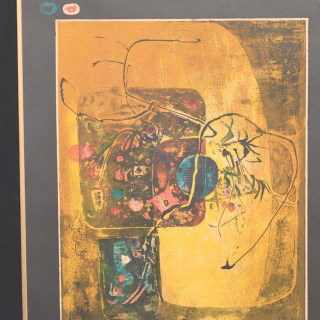Paper Modern Vietnamese French Still Life Original Color Lithograph by Hoi Lebadang For Sale - Image 7 of 9