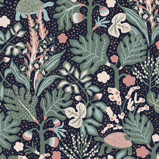 Sample - Borastapeter Turgräs Wallpaper in Midnight For Sale