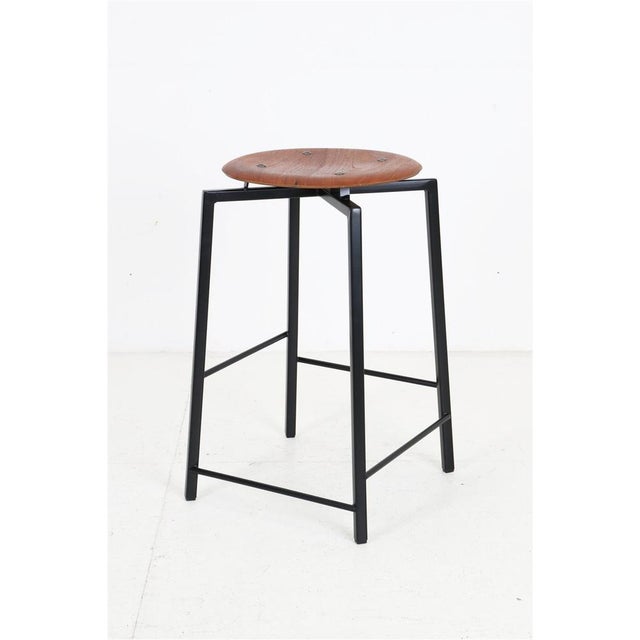 Industrial Danish Stool with Teak Seat, 1960s For Sale - Image 13 of 18
