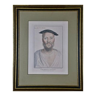 18th C. Bartolozzi Portrait of Brooke Cobham From a 16th Century Holbein Drawing, 1796 For Sale