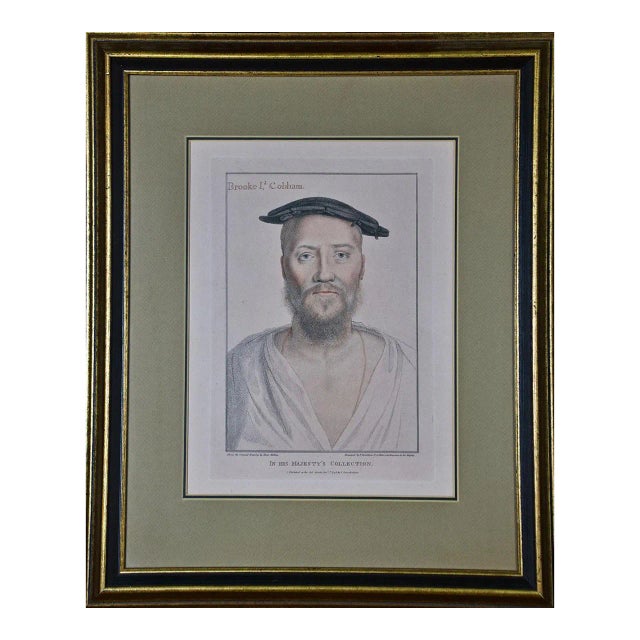 18th C. Bartolozzi Portrait of Brooke Cobham From a 16th Century Holbein Drawing, 1796 For Sale