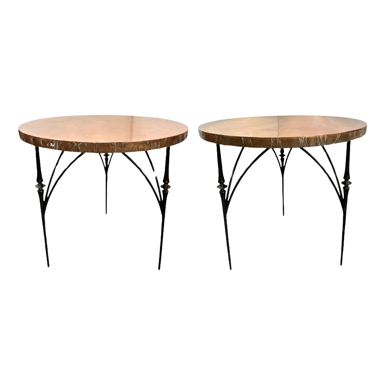 Copper Topped Side Tables | Chairish
