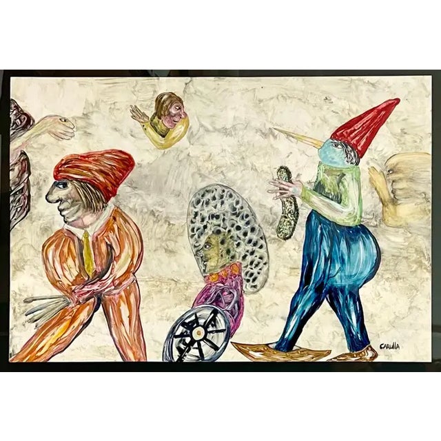 Ramon Carulla, Cuban Art Abstract Oil Painting Latin American Ramon Carulla Surrealist Folk Art For Sale - Image 11 of 14