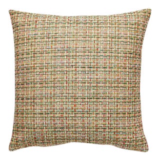The House of Scalamandré Faye Pillow, Olive Coral For Sale