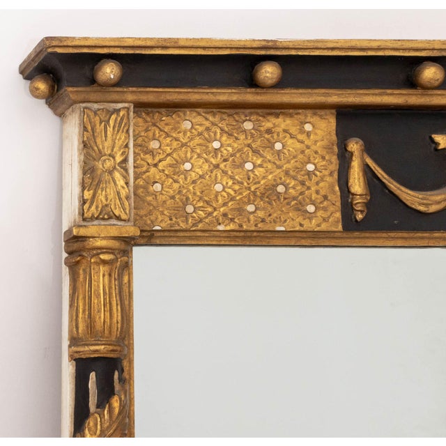 Neoclassical Neoclassical Style Ebonized and Giltwood Mirror For Sale - Image 3 of 9