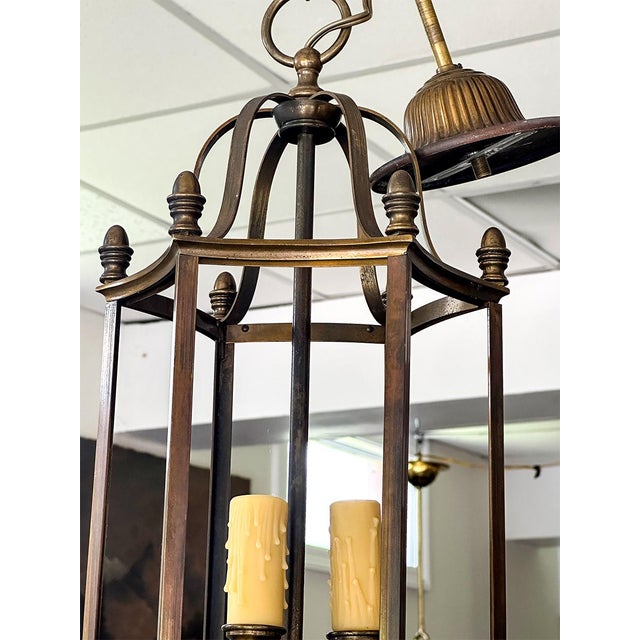 Pair of Mid 20th Century Brass Lanterns For Sale - Image 4 of 4