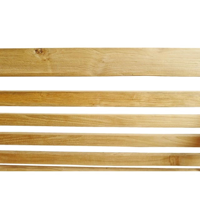 Contemporary Teak Outdoor Club Bench For Sale In Los Angeles - Image 6 of 8