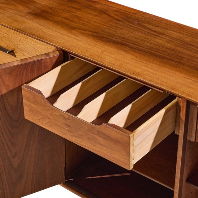 Ramseur Harlequin Mid Century Walnut Credenza and Hutch For Sale - Image 9 of 14