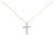 14K Yellow Gold 1/2 Cttw Lab Grown Diamond 11 Stone Cross Pendant Necklace For Sale