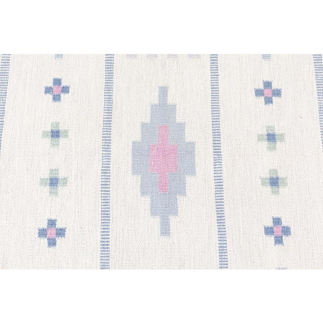 Light Gray Doris Leslie Blau Vintage Scandinavian Geometric Light Gray Flatweave Wool Rug For Sale - Image 8 of 8